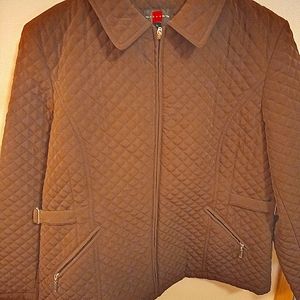 Gallery New York Womens Brown Quilted Coat